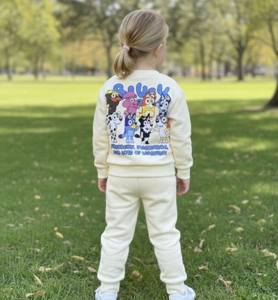 BLUEY Karakterli Unisex Alt Üst Takım 3 iplik Şardonlu