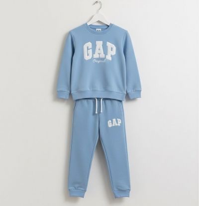 GAP Açık Mavi Çocuk Alt Üst Takım 3 İplik Şardonlu