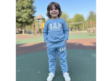 GAP Açık Mavi Çocuk Alt Üst Takım 3 İplik Şardonlu