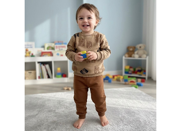 Kahverengi Desenli Erkek Çocuk Alt Üst Takım