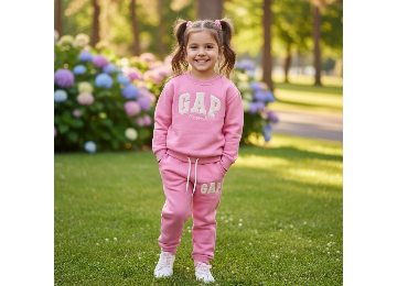 Kız Çocuk Pembe GAP Alt Üst Takım 3 İplik Şardonlu