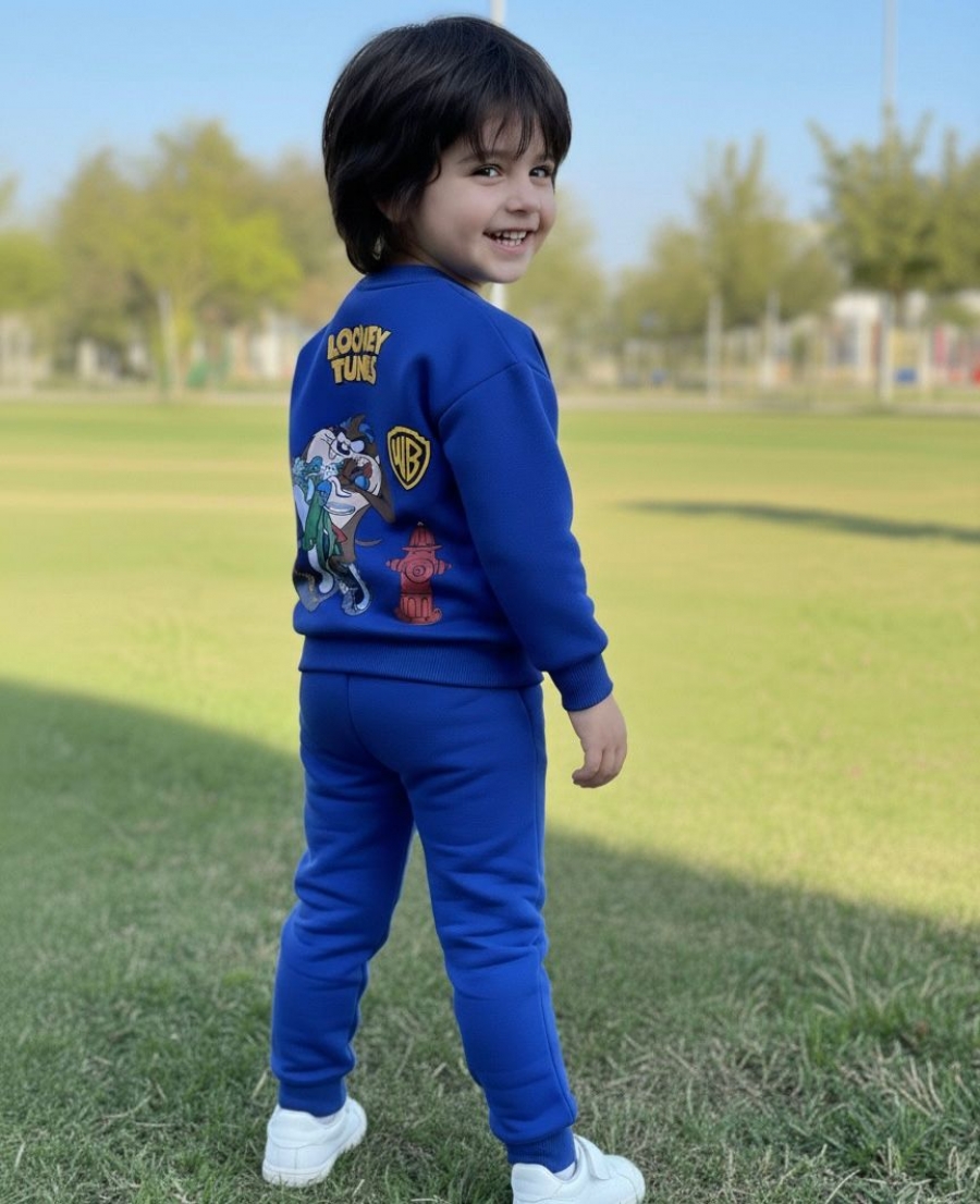 LOONEY TUNES Tazmanya Canavarı Karakterli Erkek Çocuk Alt Üst Takım 3 İplik Şardonlu