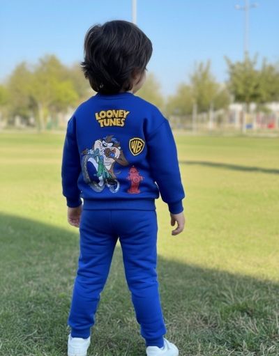 LOONEY TUNES Tazmanya Canavarı Karakterli Erkek Çocuk Alt Üst Takım 3 İplik Şardonlu
