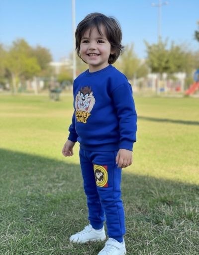 LOONEY TUNES Tazmanya Canavarı Karakterli Erkek Çocuk Alt Üst Takım 3 İplik Şardonlu