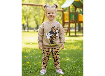 MICKEY MOUSE Karakterli Kız Çocuk Alt Üst Takım 3 İplik