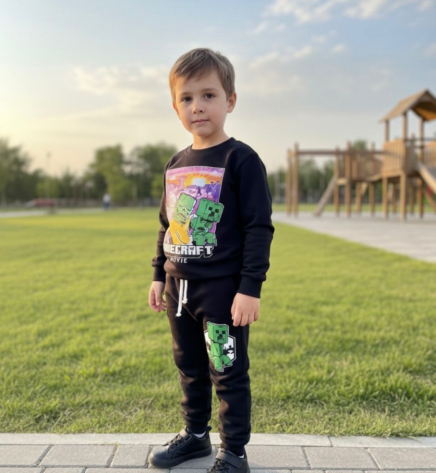 Minecraft Erkek Çocuk Alt Üst Takım 3 İplik